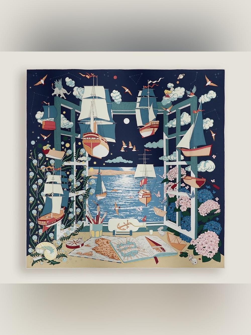 Hermes L'Esprit s'Envole scarf 90 - Picture 1 of 4